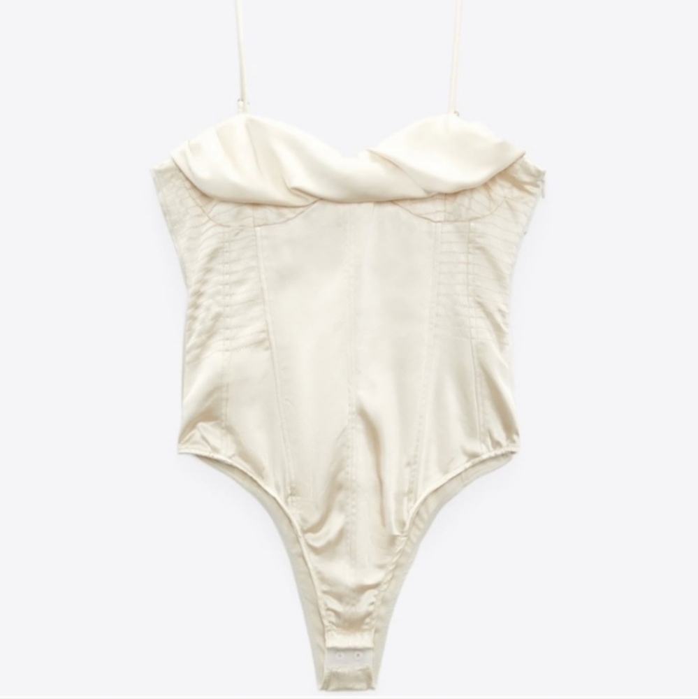 Zara satin effect bustier body suit